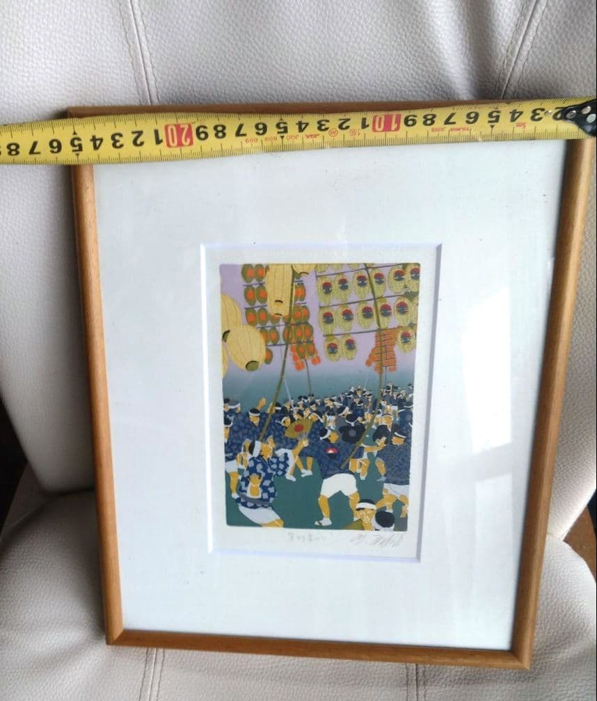 秋田竿灯まつり絵画　額入り