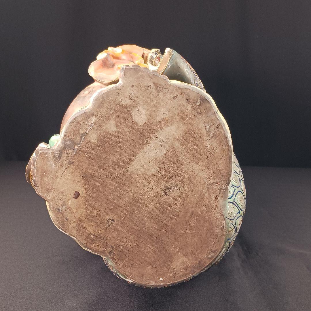 Y3122-9 九谷焼 色絵金襴手鳳凰布袋像 置物 高さ42㎝ - メルカリ