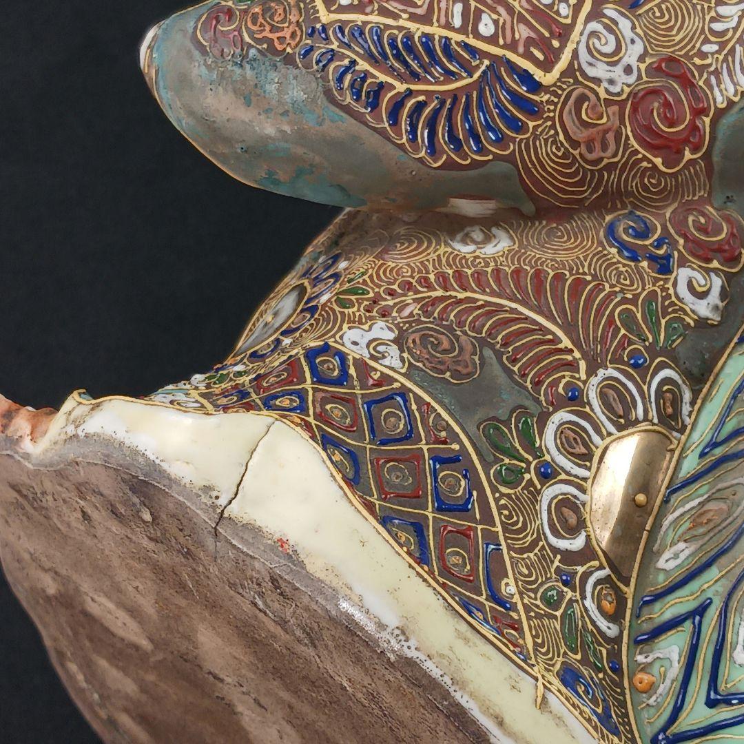 Y3122-9 九谷焼 色絵金襴手鳳凰布袋像 置物 高さ42㎝ - メルカリ