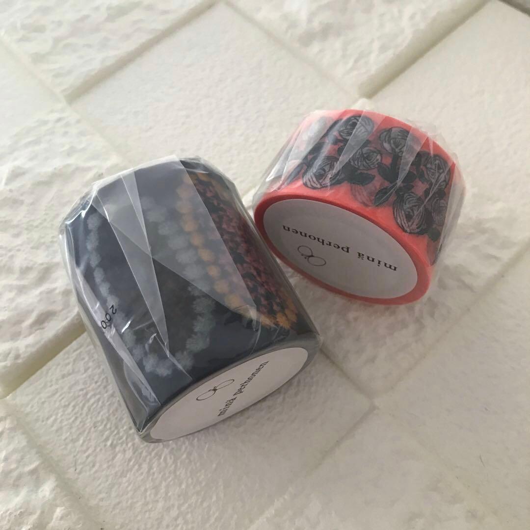 ミナペルホネン マスキングテープ 2個 ロージー タルト ネイビー