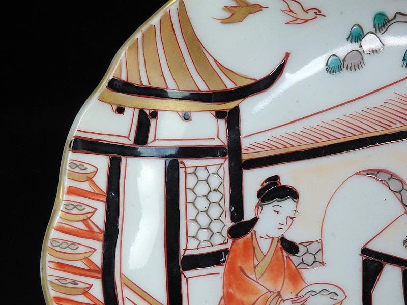 古伊万里 金襴手 唐人美人図 膾皿 5客 615AS-AEy - メルカリ