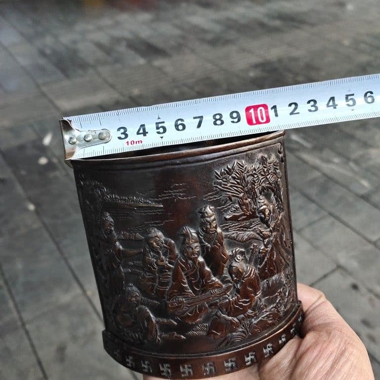 銅器 筆箱 弧形筆箱 文房置物·案頭 書道具 文房具 工芸品 美術品