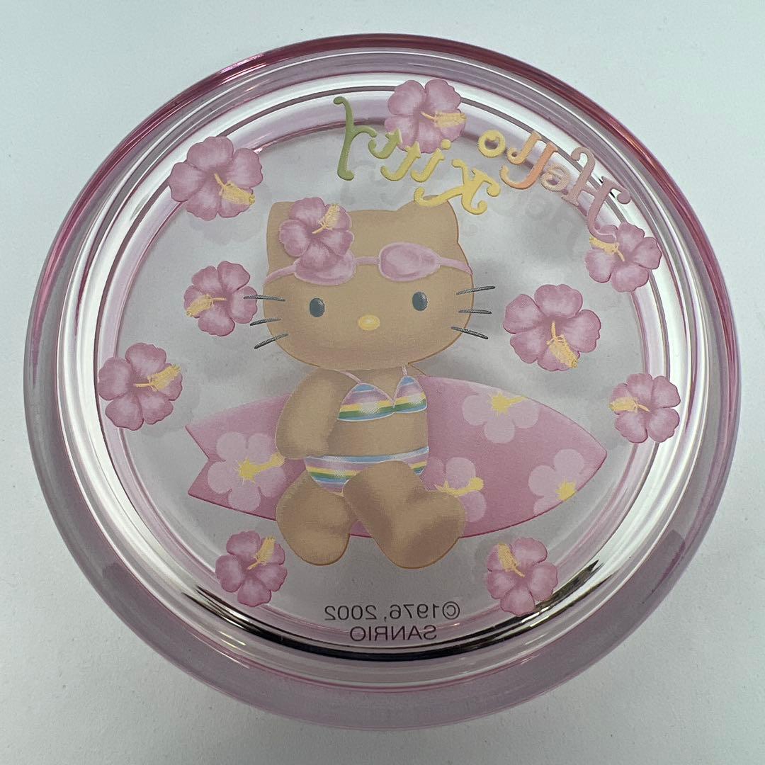 ハローキティ 日焼けキティ ガラストレー　小物入れ　希少レア　レトロ　2002年