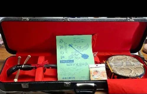 三線 サンシン本体 本皮 金色装飾付き 三線 サンシン本体 本皮 金色