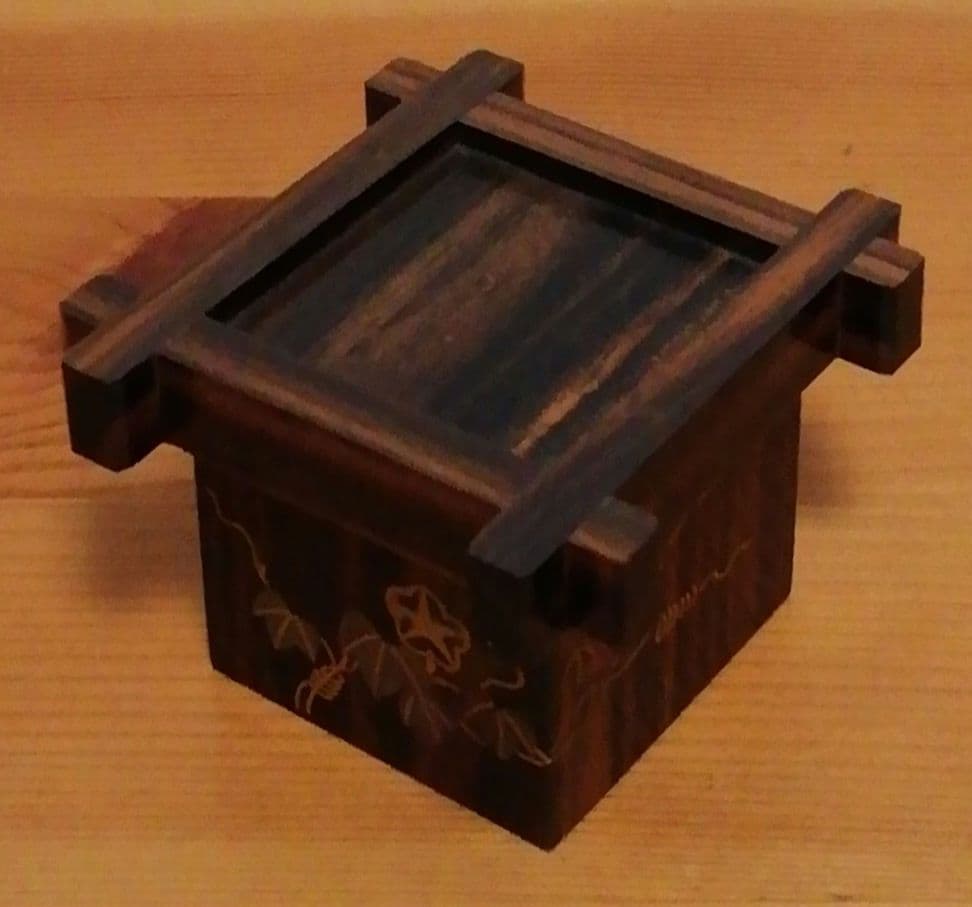 田中宗凌作　朝顔　蒔絵　井筒　香合　共箱　茶道具