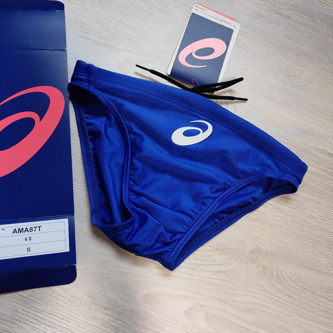Sサイズ メンズ 競泳水着 アシックス 競パン ブルー