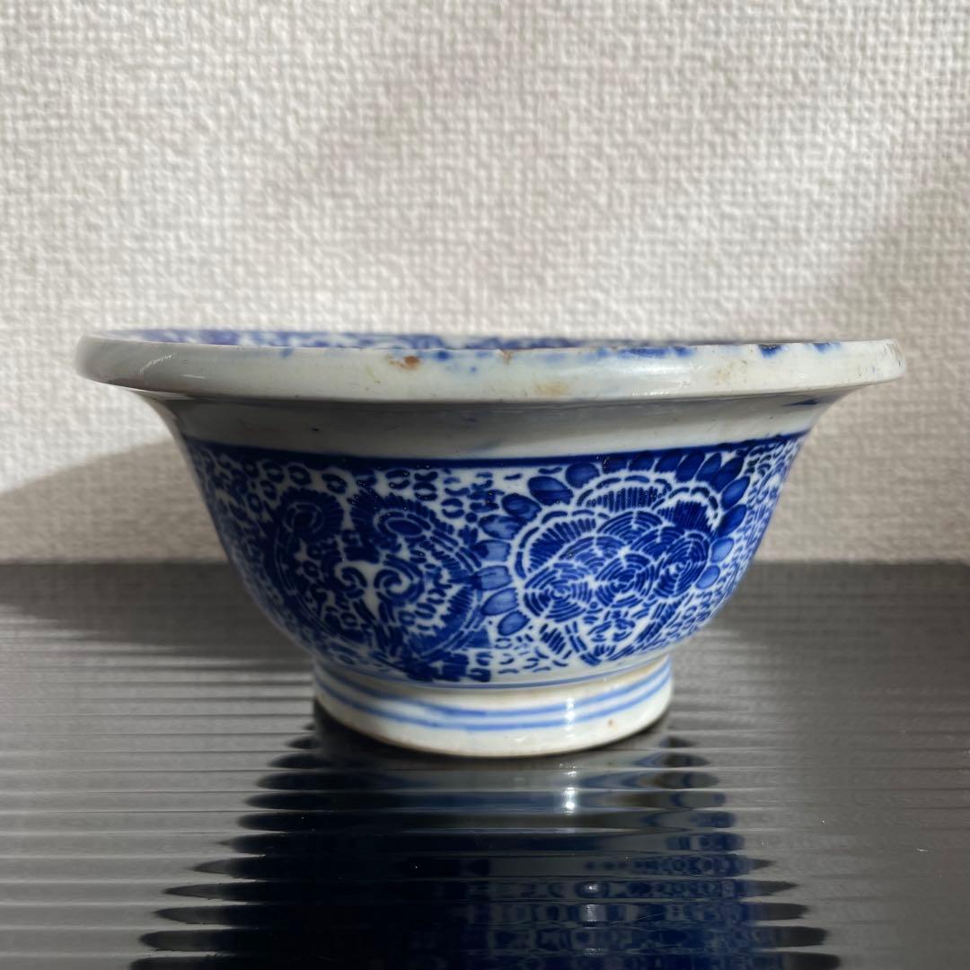 江戸後期〜明治初期 古伊万里 染付鉢 5枚揃い 深鉢 時代物 骨董