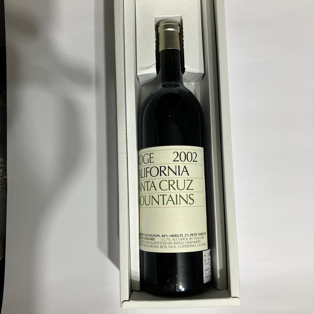 リッジ カリフォルニア サンタクルーズ マウンテンズ2002 年 赤ワイン