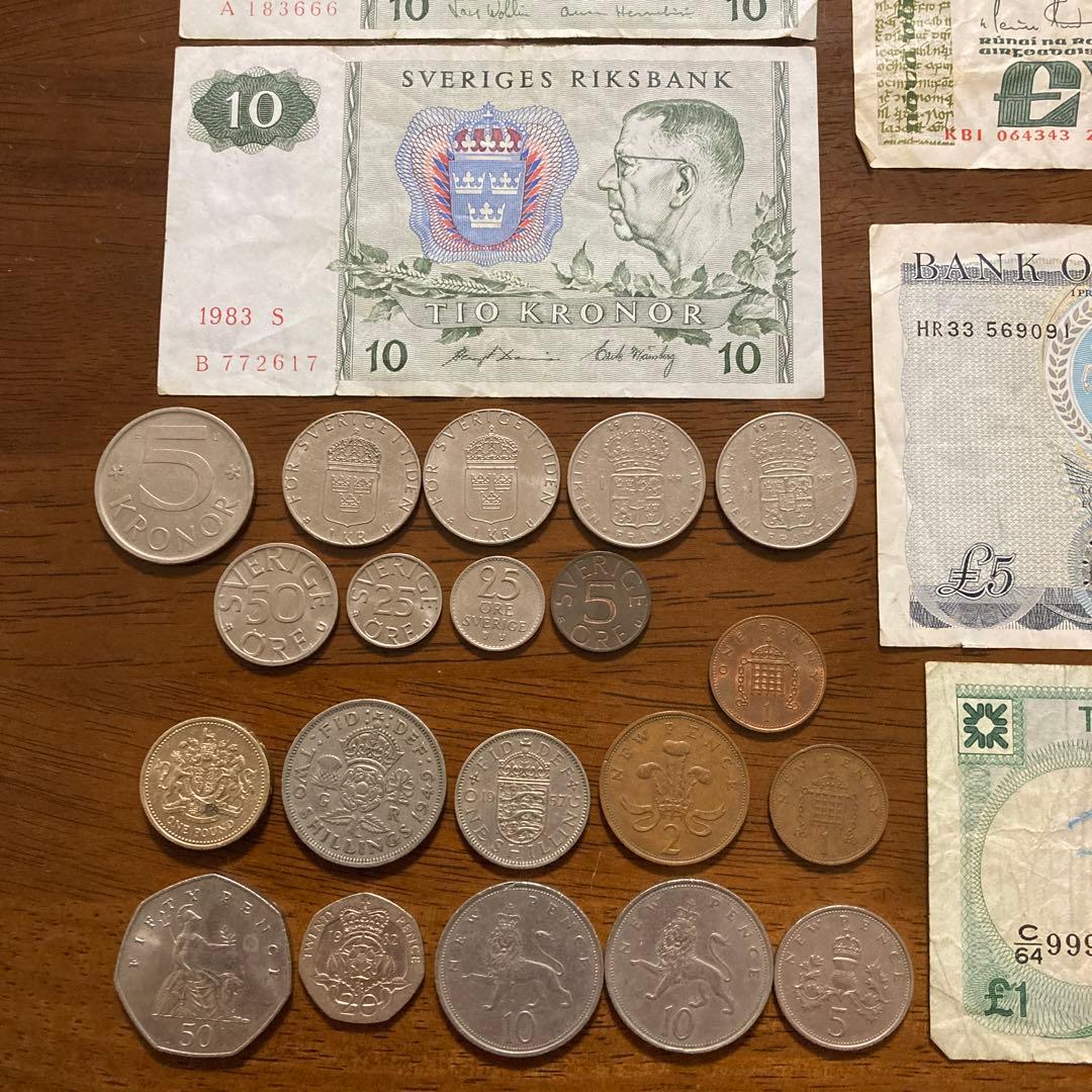 外国紙幣 イギリス スコットランド スウェーデン アイルランド 旧紙幣 旧硬貨