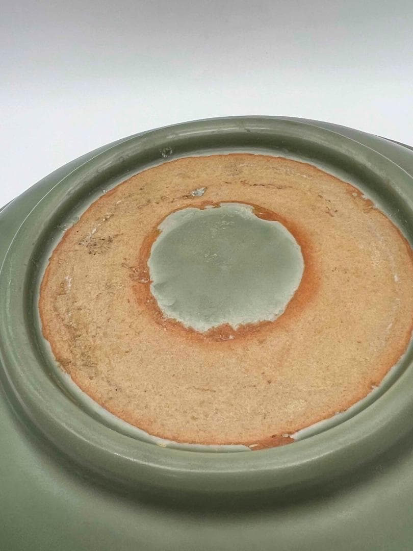 南宋時代 青磁 龍泉窯摩羯耳盤口瓶 花瓶 漆蓋付き 唐物 (