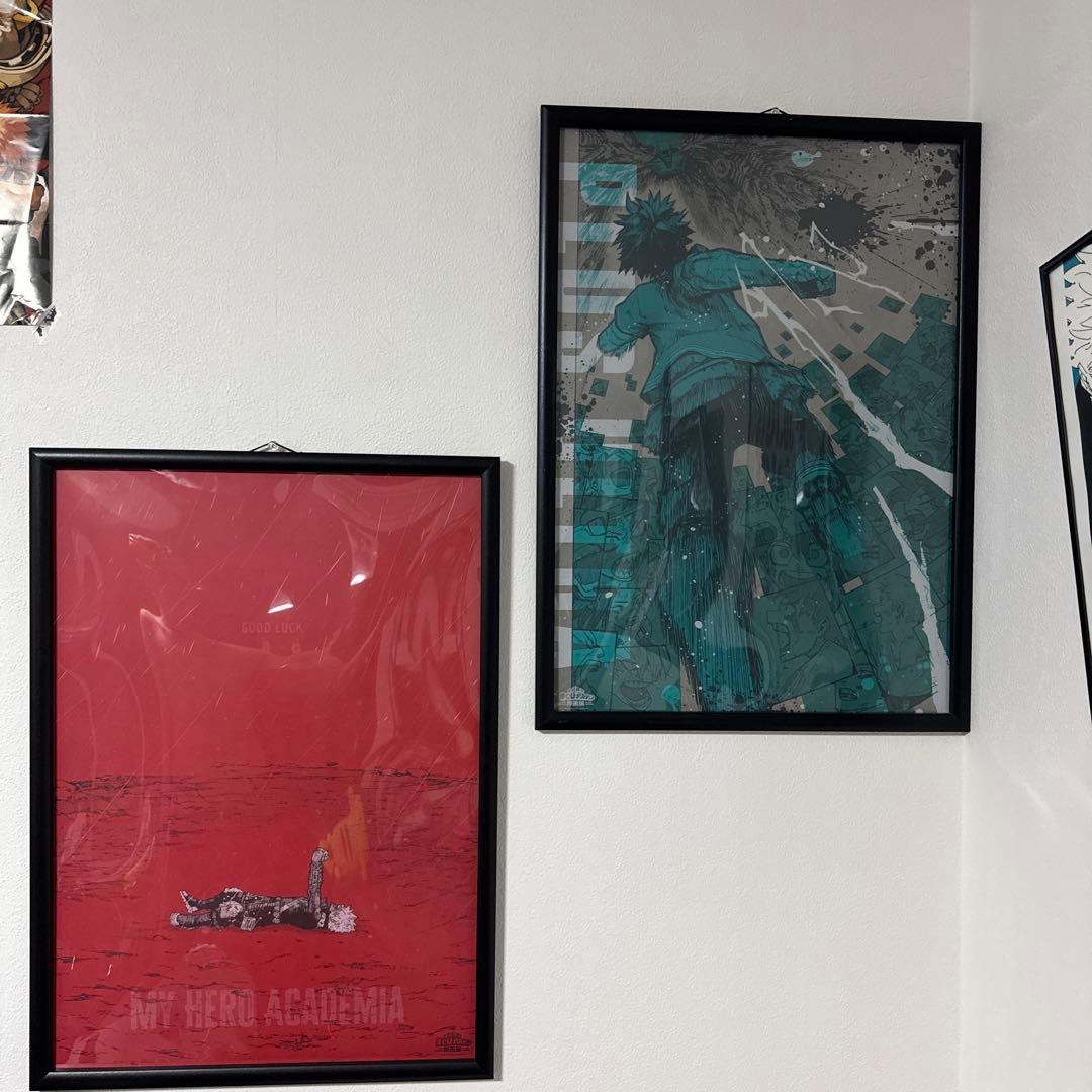 ヒロアカ 原画展 A2アートポスター 2枚セット 頑張れ 緑谷出久 爆豪