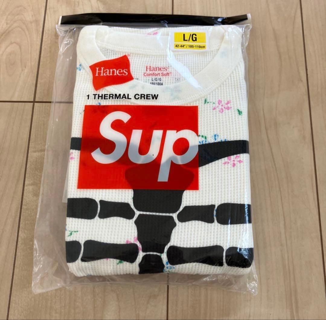 Supreme Hanes Bones Floral サーマル 花柄