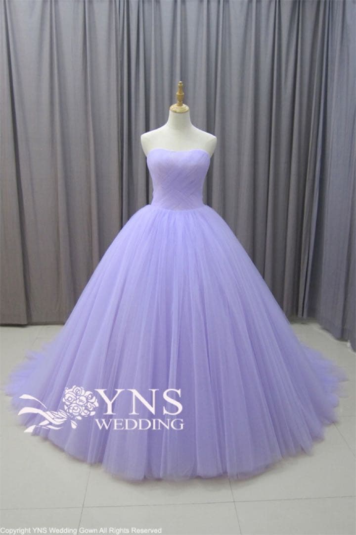 に*ん様 ラベンダーオフショルダーチュールドレス