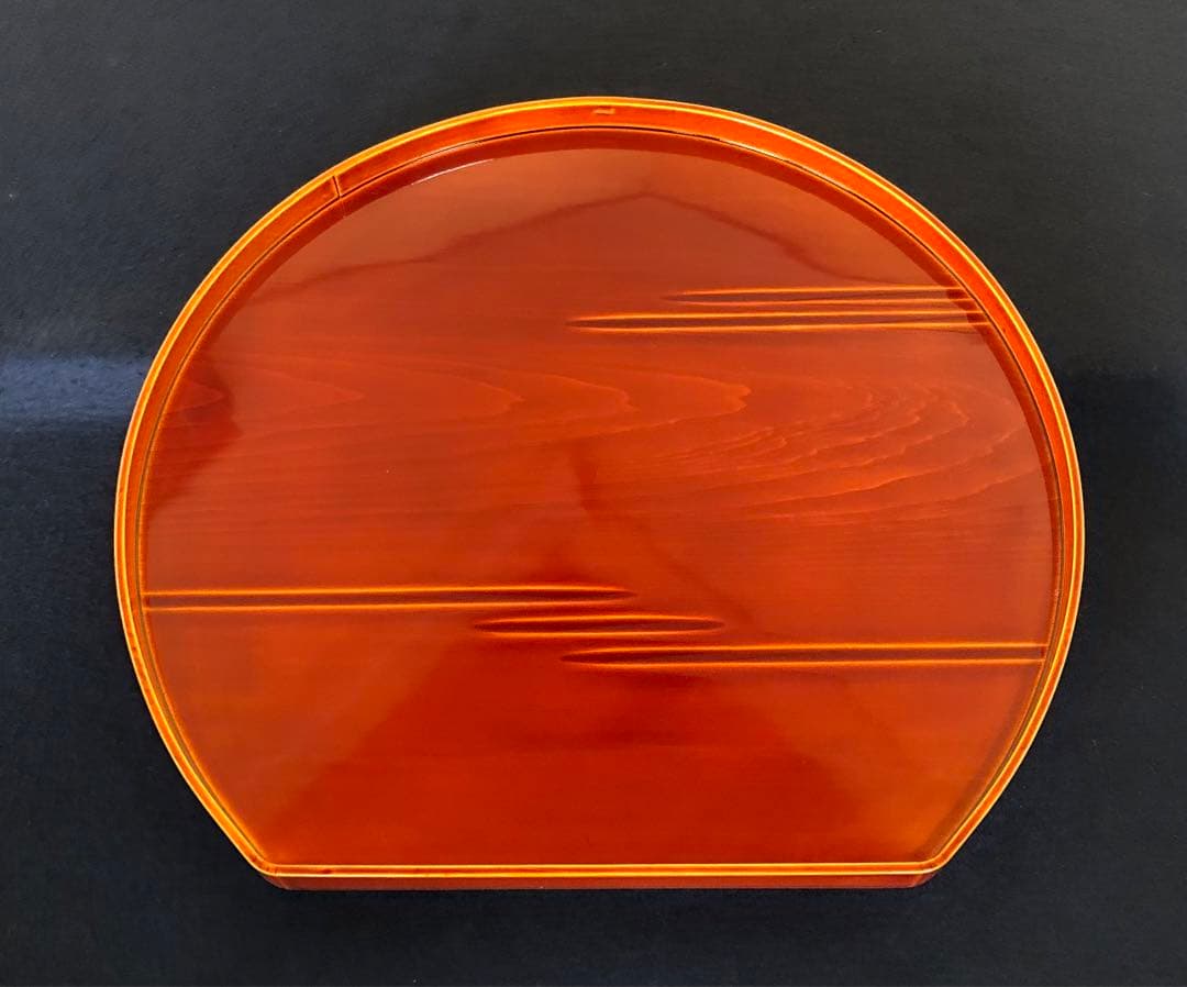 《R》飛騨春慶塗 半月会席膳5客揃 船津工芸謹製 共箱 251204お3