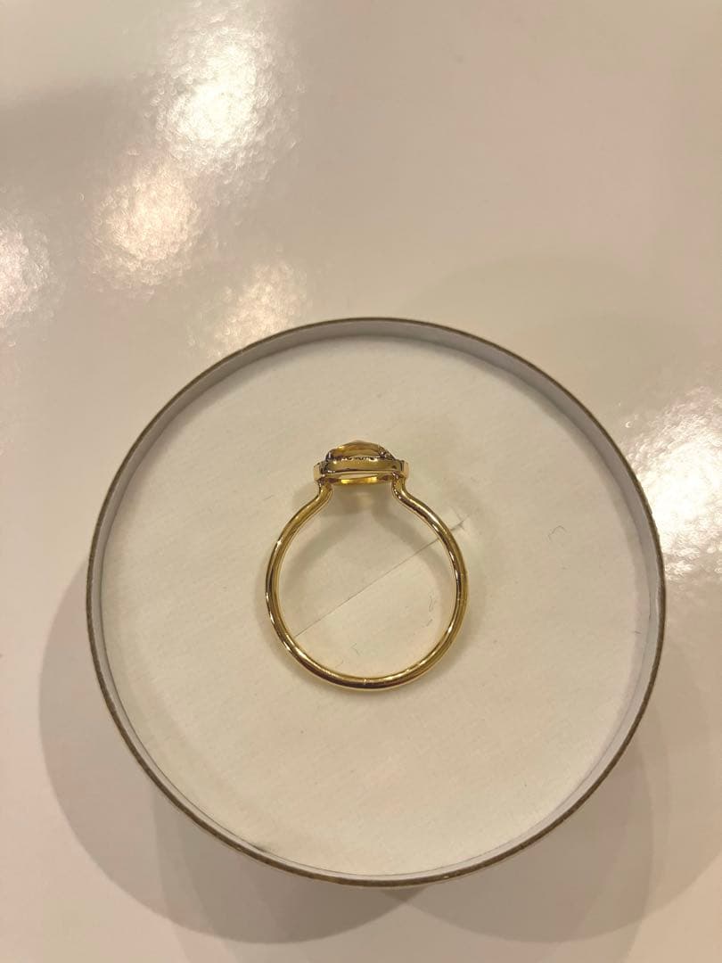 美品ARTIDA OUD ミディアム シトリン パヴェダイヤモンドリング 13号