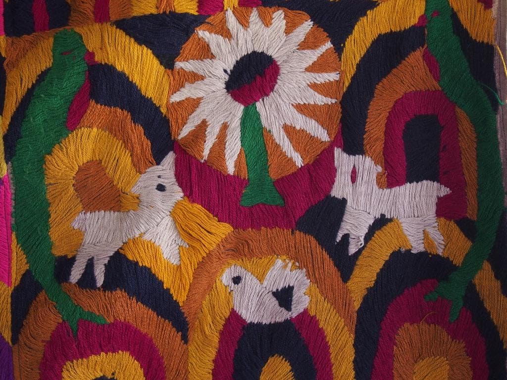 グアテマラ パツン村のパヤ 12枚継ぎタペストリー 70年代ヴィンテージ品