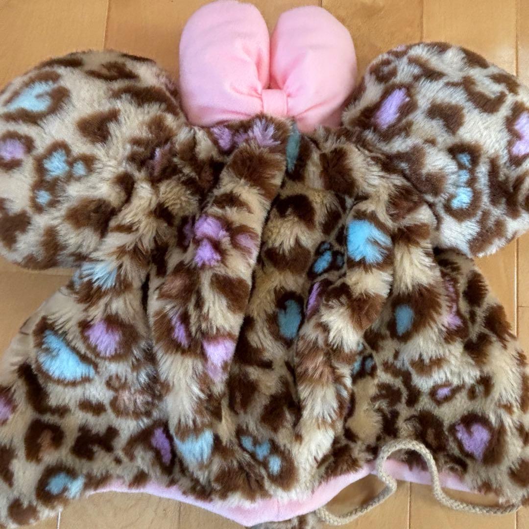 ミニーファンキャップヒョウ柄 ディズニー ファンキャップ レオパード