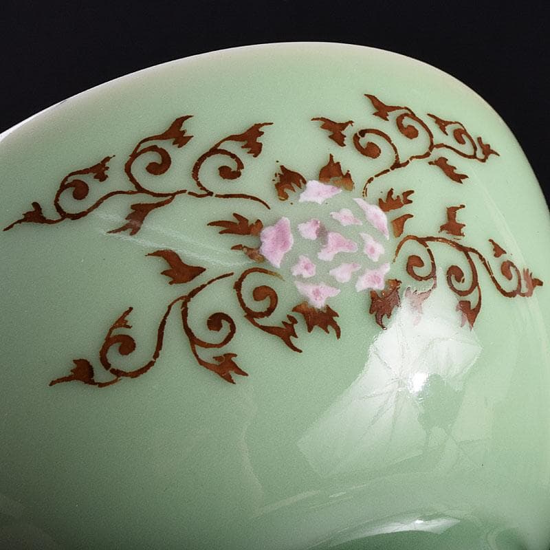 瀬戸焼 陶玉園 加藤五助製 染付 漢詩花文 鉢 合わせ箱 M R9444 - メルカリ