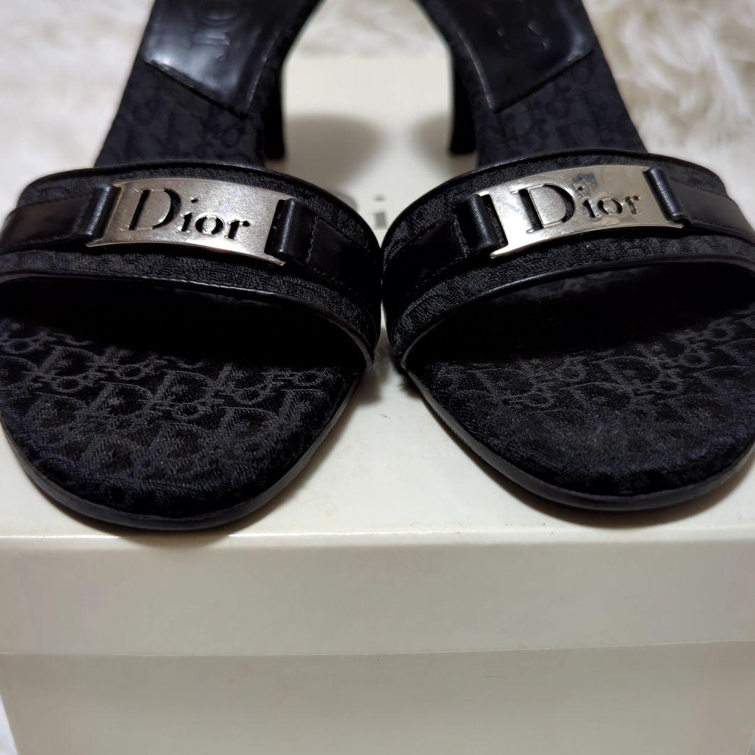 良品 Dior ミュール ブラック トロッター 金具 DIORISSIMO 35