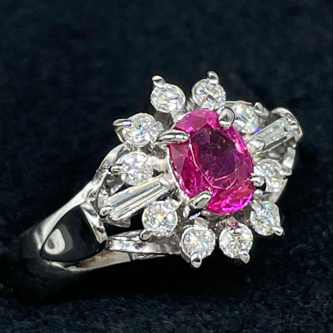 pt900 ルビー　ダイヤモンド　リング