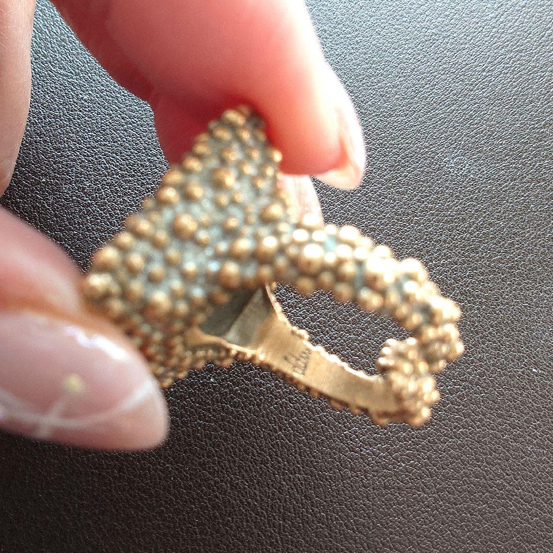 天然石ゴールドトーンリング10号