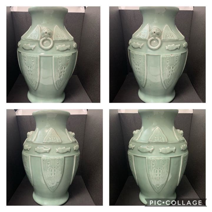 青磁　壷　花瓶　龍泉窯　朝鮮美術　韓国美術　朝鮮　高麗　高麗青磁