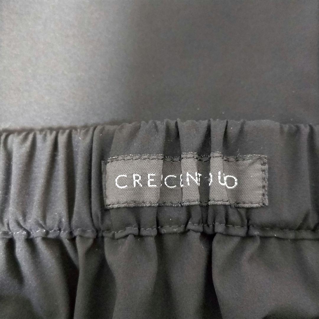 CRESCENT DUOガウチョパンツブラックストレッチ