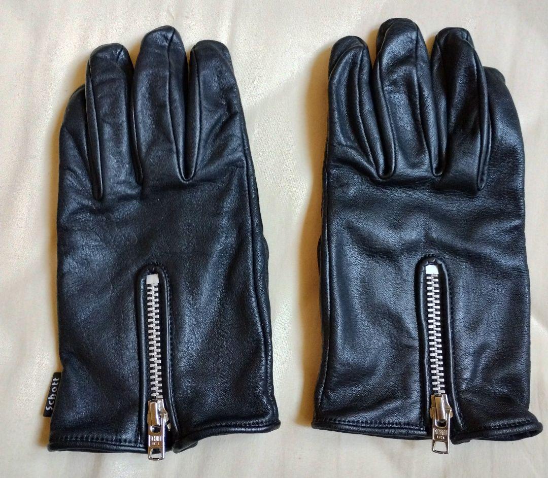 Schott ZIP LEATHER GLOVE M 美品 ZIP LEATHER GLOVE/ジップレザーグローブ | Schott（ショット