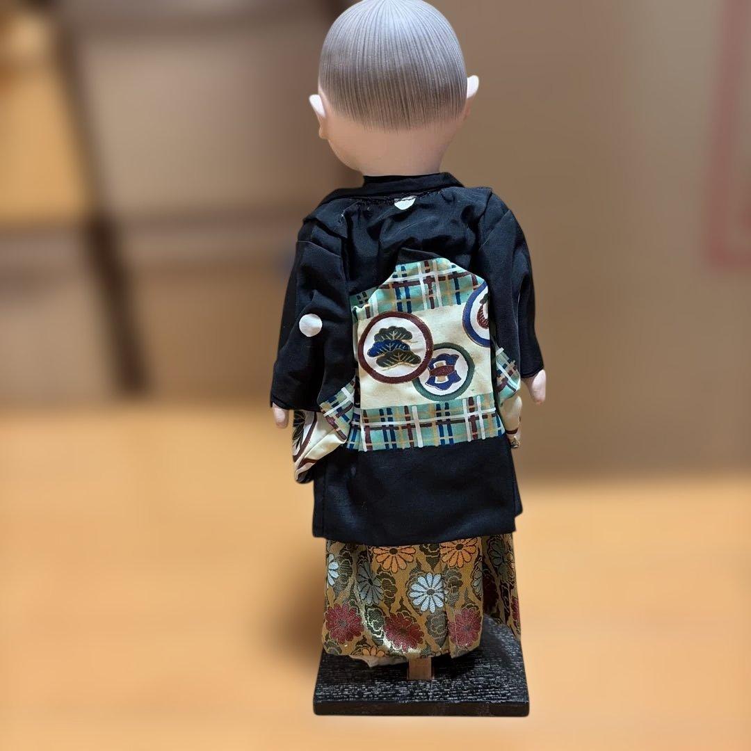 昭和レトロ 市松人形 少年 着物 台座付 日本人形 - メルカリ