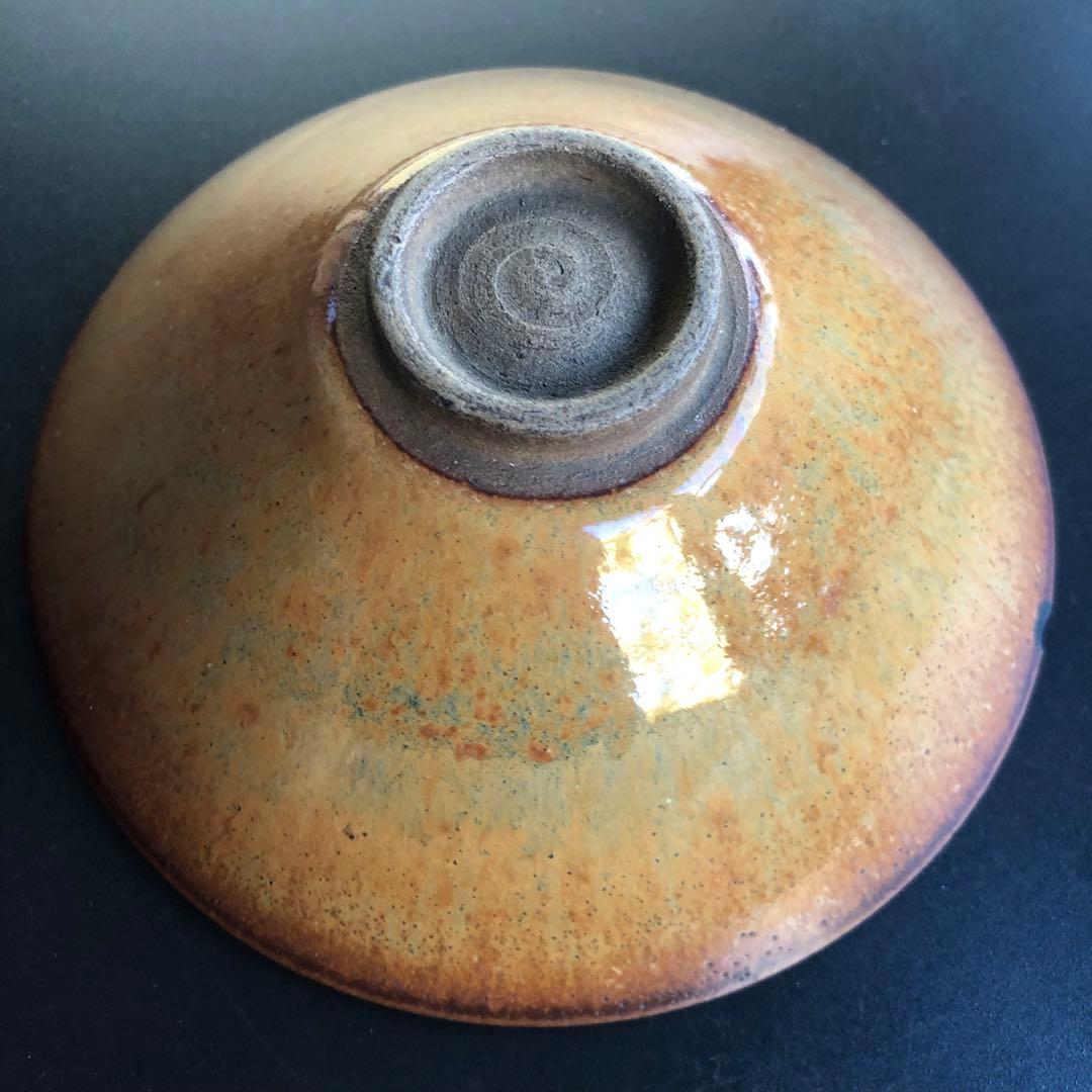 美しい古美術◼️蔵から美しい飴茶色の雰囲気のある抹茶茶碗が