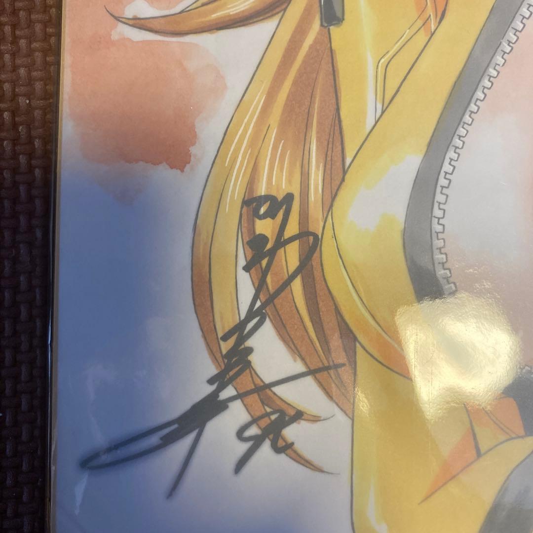 かわらじま晃直筆イラストサイン色紙　森雪