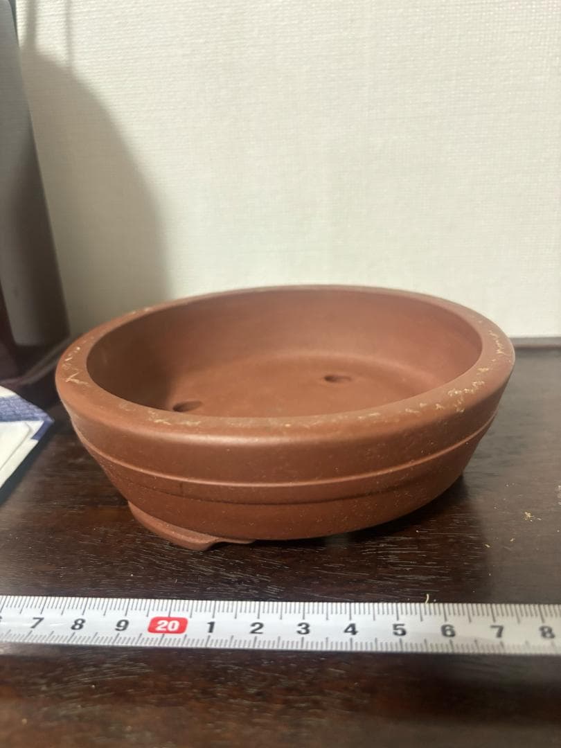 紫砂の鉢 盆栽鉢◇中国宜興◇刻印あり