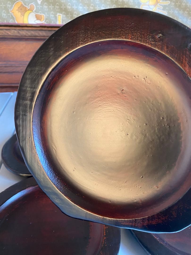 垣内幸彦　康子　銘々皿　漆器　木製皿　和風　伝統工芸　輪島塗　有名作家　中塗漆