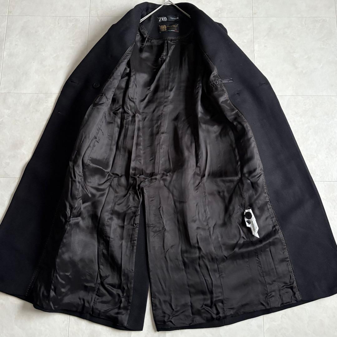 ZARA MANTECO 黒 ダブルチェスターコート XS ウール混 ロング ZARA