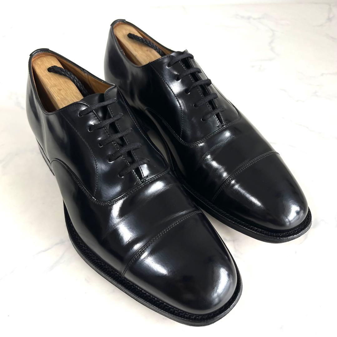 美品 チャーチ UK6 25.0 コンサル ストレートチップ 173 ラスト 黒