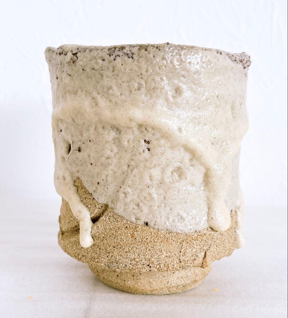 水谷渉　茶臼山白土湯呑　茶器　湯呑　酒器　ぐい呑　酒碗　新品未使用　本物保証