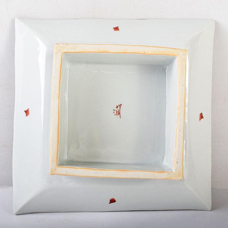 九谷焼 武腰潤作 色絵夏蟹更紗文 四方台皿 共布共箱 Y R8415B - メルカリ