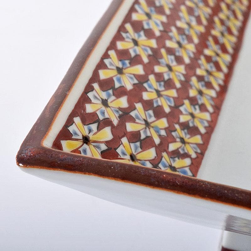 九谷焼 武腰潤作 色絵夏蟹更紗文 四方台皿 共布共箱 Y R8415B - メルカリ