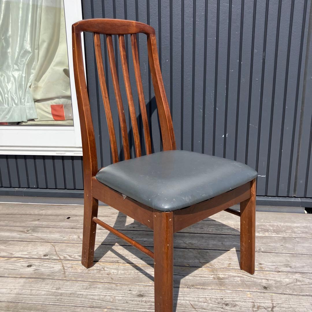 ③北欧レトロ カリモク 木挽天然木 ダイニングチェア 木製椅子