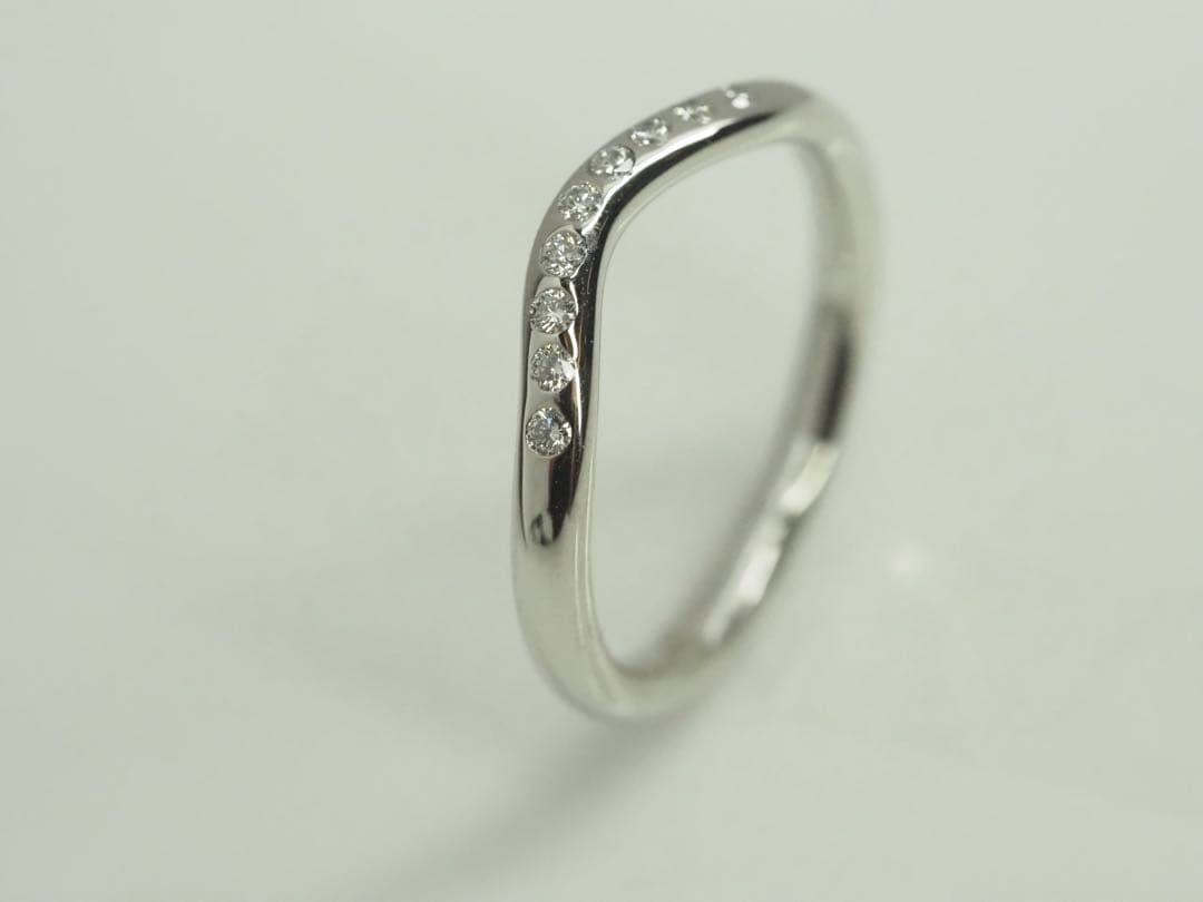 TIFFANY&Co. ティファニー　天然ダイヤモンド9Pカーブドリング　5.2
