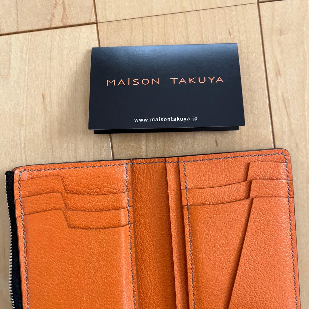 メゾンタクヤオレンジ レザー ケース