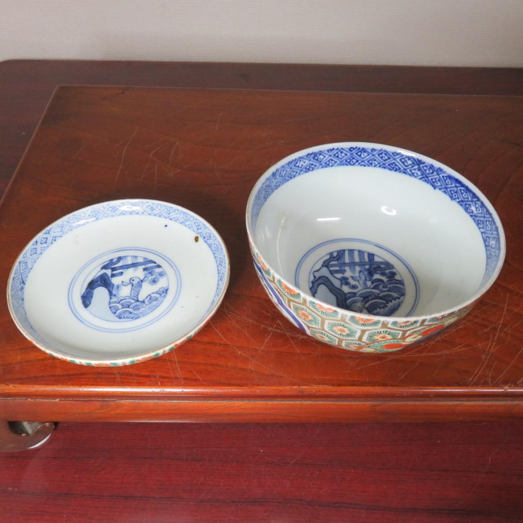 蓋物 ペア 色絵付 錦蒸し茶碗 金彩 古伊万里 蔵出し 初荷 - メルカリ