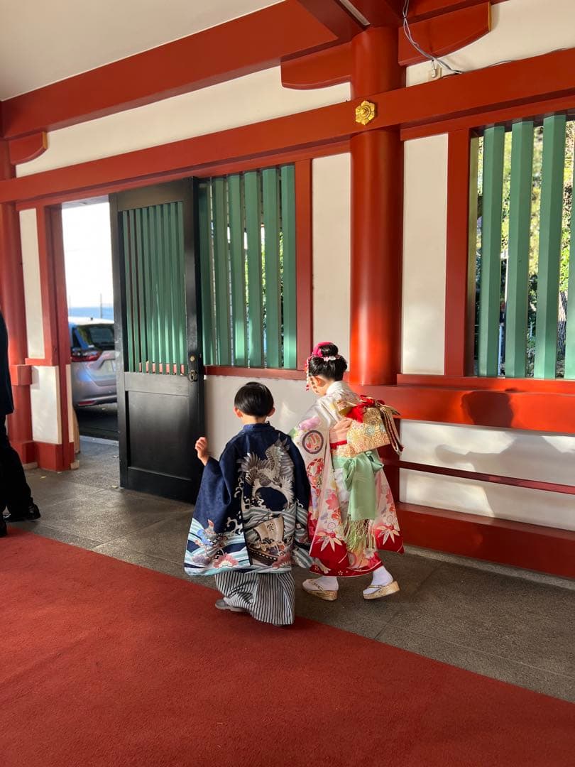 現行品　2024年購入　5歳用　鷹宝船・紺 七五三着物セット 110-120cm