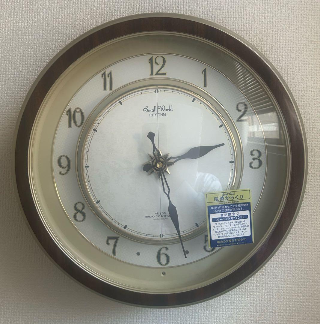 rhythm スモールワールド からくり時計 電波掛け時計 動作品