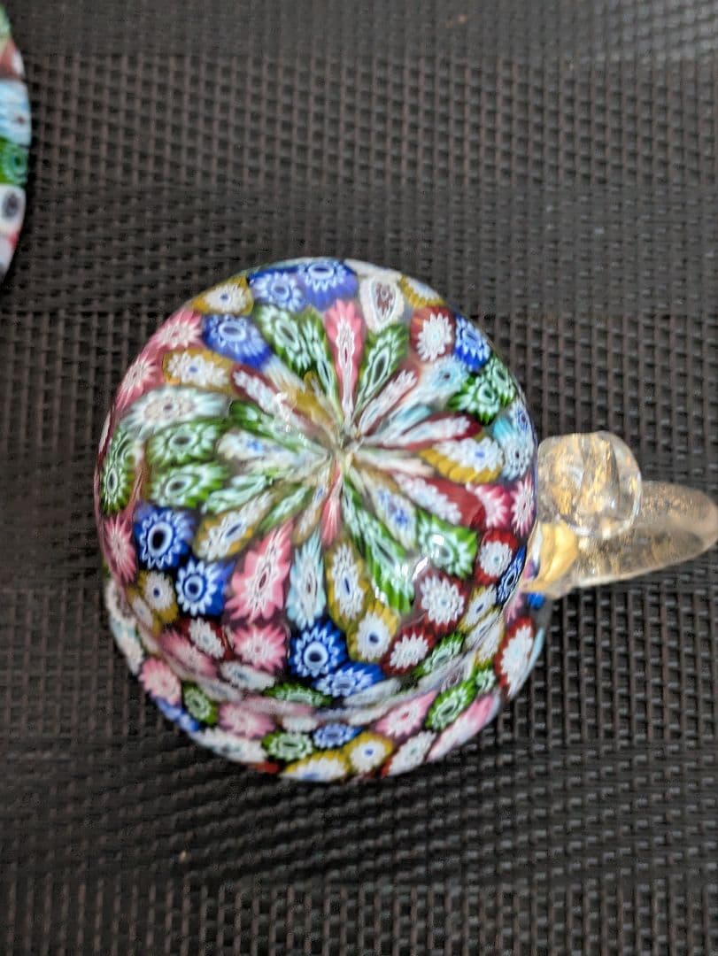 ムラノガラス.ベネチアンガラス ティーカップ .ソーサ、1セットは