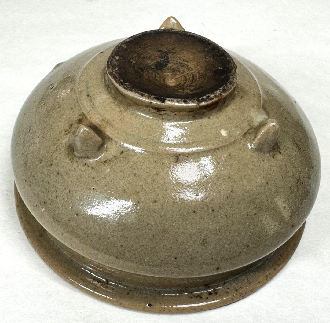 唐物 明時代『 米色青磁香炉 龍泉窯 』 竜泉窯時代物 無傷 箱付WWTT018