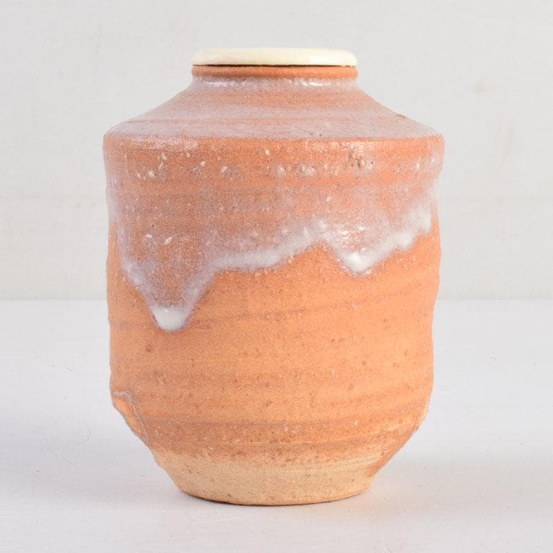 茶道具 萩焼 金子信彦作 茶入 仕覆付 共箱 V 8861