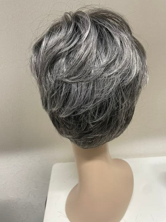 超高品質　白髪30〜90% オーダーメイド使用　白髪　ウィッグ　全体ウィッグ