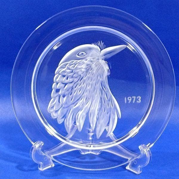 ラリック カケス（鳥） クリスタルガラス イヤープレート フランス