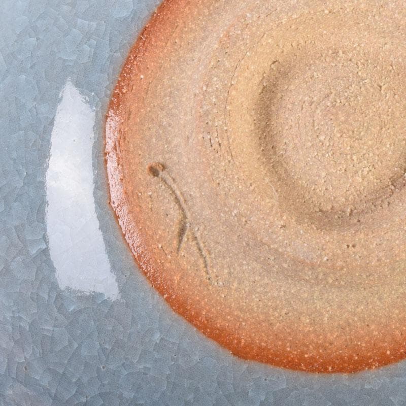 茶道具 加納臣峰作 灰青磁 紫陽花茶碗 共布共箱 C 8402